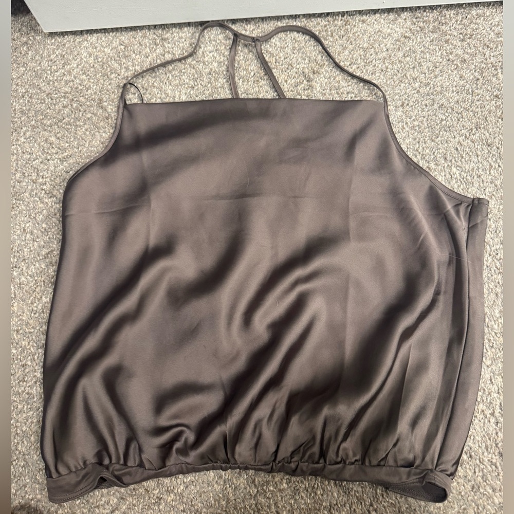 Pleione Scoop Neck Silk Bodysuit